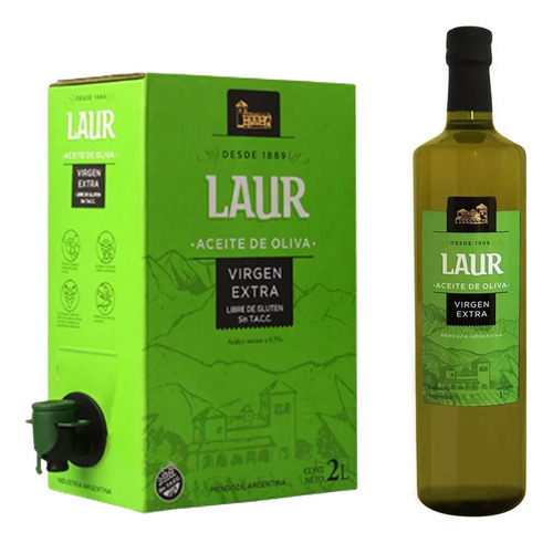 Aceite Laur Bag In Box X 2l + 1 Botella Laur X 1 Litro