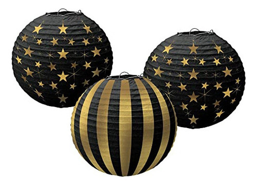 Linternas Estampadas En Caliente Glitz & Glam - 9.5 (3 Unida