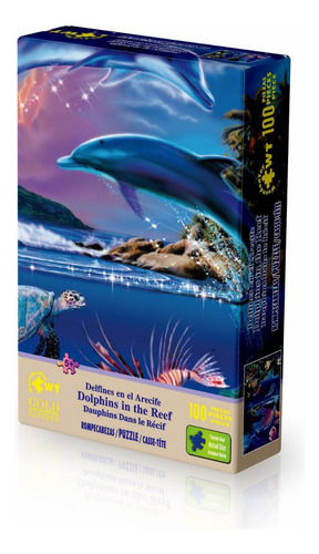 Rompecabezas Wuundentoy Gold Edition Dolphins In The Reef 100 Pzas