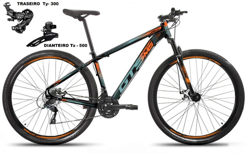 Bicicleta Aro 29 Gts Prom5 Urban Câmbios Shimano 24v Disco Cor Preto/laranja com cinza Tamanho do quadro 19