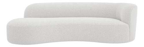 Divã Recamier Orgânico Tokyo 180cm Lado Esquerdo Bouclé Cor Branco