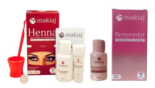 Kit Sobrancelha Makiaj Completo Removedor Henna Profissional Cor Loiro