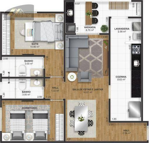 Imagem 26 de 27 de Apartamento Com 2 Dormitórios À Venda, 72 M² Por R$ 404.473 - Tupi - Praia Grande/sp - Ap2788
