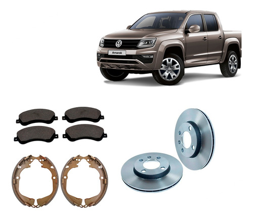 Balatas + Discos + Pastillas Volkswagen Amarok 2.0 2012-2021