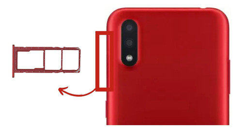 Gaveta Chip Bandeja Slot Sim Compatível Galaxy A01 (a015) Cor Vermelho