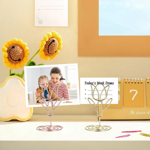 Soporte Para Números De Mesa Con Forma De Tulipán, Clips En