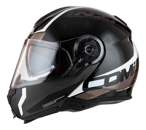 Casco Rebatible Nzi Visor Doble Combi 2 Duo Shock Negro 