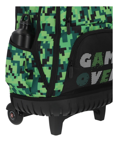 Mochila Con Ruedas Xtrem Cross 2.0 5xt Pixels Verde