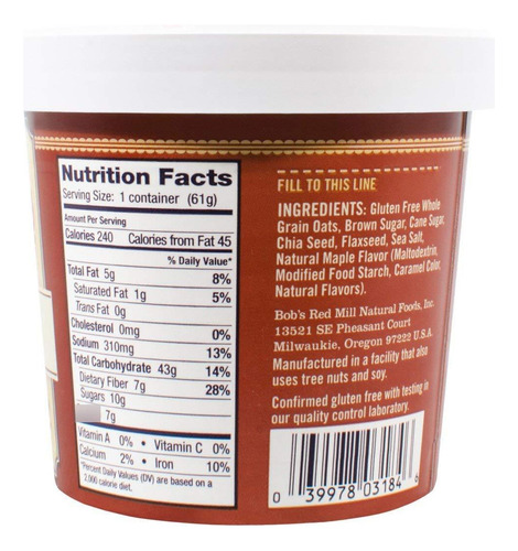 Taza De Avena Sin Gluten 453 G Bob S Red Mill