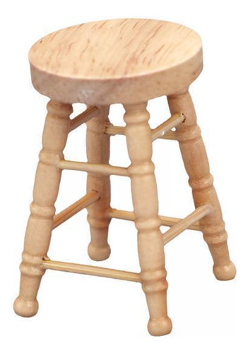 5 Taburete De Madera Para Casa De Muñecas, Marrón Claro