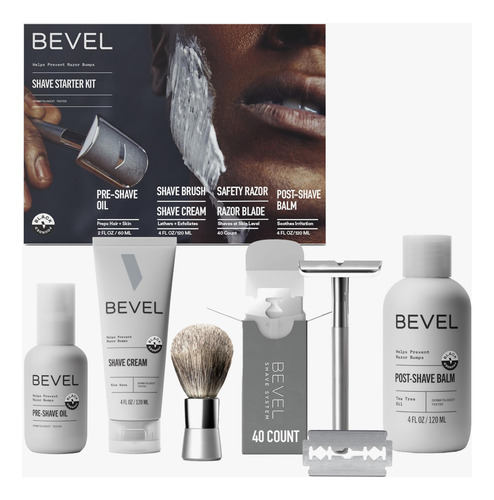 Kit De Afeitado Biselado Para Hombre Con Maquinilla De Afeit
