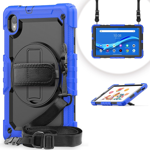 Funda De Silicona Y Tableta Pc Negra Y Azul Para Lenovo Tab