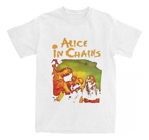 Camiseta De Algodón De Manga Corta Estampada Alice In Chains