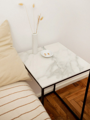 Mesa Luz Arrime Auxiliar Hierro Moderna P/ Sillón O Cama