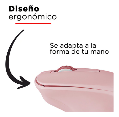 Miniso Mouse Inalámbrico Rosa 10.4x6.5x3.9 Cm