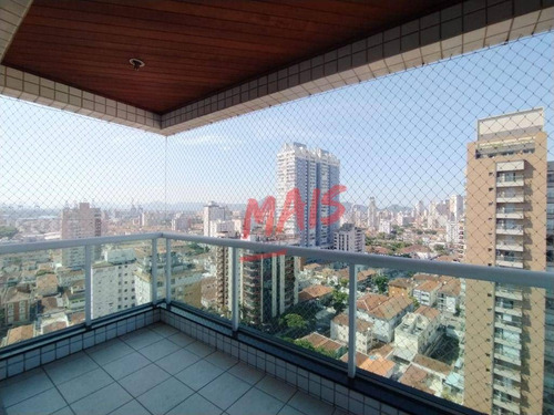 Apartamento Com Vista Livre E Lazer Completo, 3 Dormitórios Para Alugar, 118 M² - Aparecida - Santos/sp - Ap5876