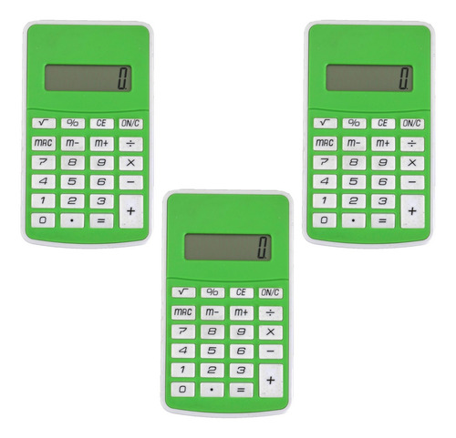 Paquete De 3 Calculadora De Bolsillo Diferentes Colores 