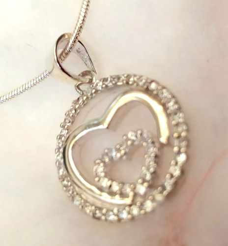 Cadena 40 Plata 925 + Dije Corazón Circonias Kendra Joyas