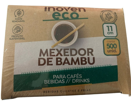 Mexedor De Café Drinks 11cm Bambu Ecologico - 4000 Un