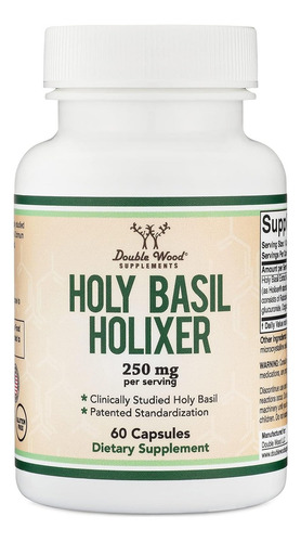 Double Wood Holy Basil 60 Cápsulas 250 Mg Sabor Sin Sabor