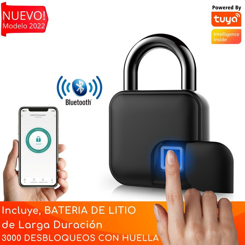 Imagen 1 de 8 de Candado De Seguridad Inteligente Huella Dactilar Inalámbrico