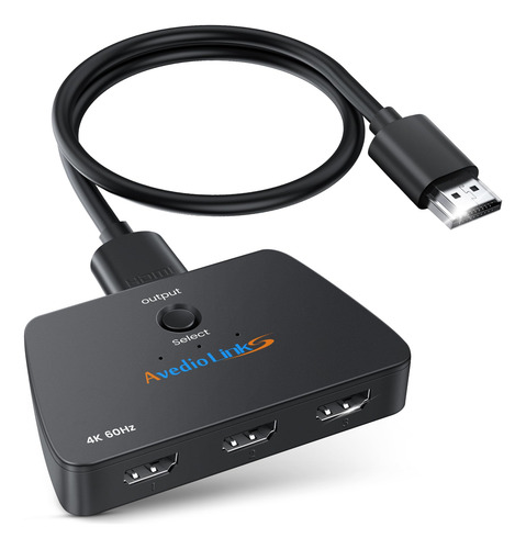 Conmutador Hdmi 4k 60 Hz - Selector 3 Puertos With Cable Inc