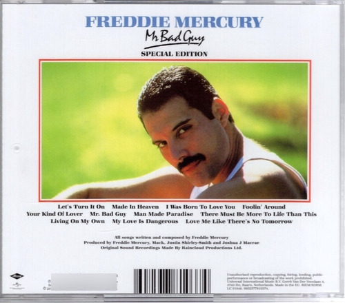 Freddie Mercury - Mr Bad Guy Edicion Especial - Queen - Cd