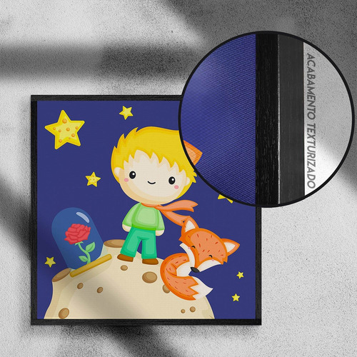 Imagem 2 de 4 de Quadro Decorativo 40x40 - Infantil O Pequeno Príncipe 1
