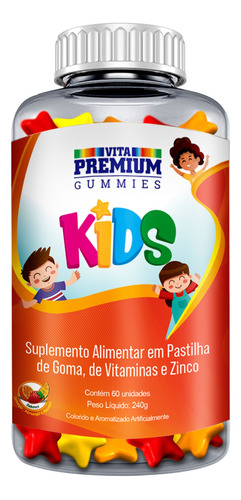 Pastilhas Gomas Gummies Vitaminas Kids 60unid Vita Premium