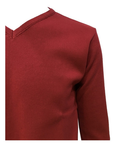 Imagen 2 de 4 de Suéter Rojo Cuello V Hombre