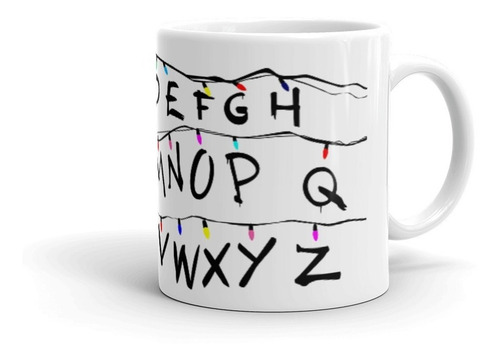 Taza Ceramica Abecedario Tipo Stranger Things. 11 Oz.