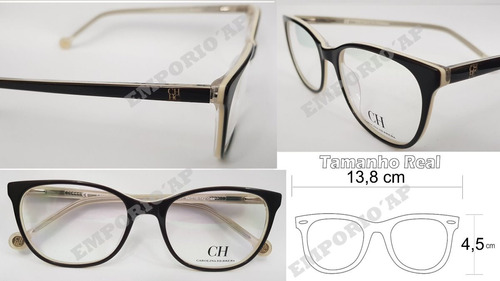 Armação Oculos P/ Grau Feminina Carolina Herrera Acetato 