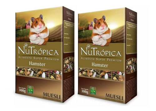 Kit 2 Unidades Nutrópica Ração Hamster Muesli Adulto 300g