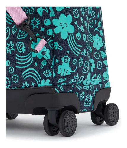 Mochila 04 Rodinhas Zea Kipling Estampa Magical Print Cor Azul-escuro