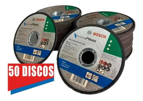 50 Discos Corte Std Metal 4 1/2 115x1,0mm Bosch