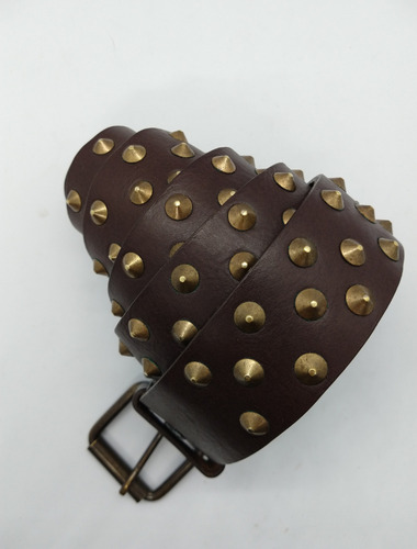 Cinturón De Cuero Con Calaveras, Chopper, Picos Negros Níque