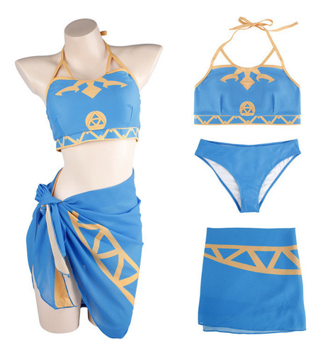 3 Piece Set Traje De Baño Cosplay De Legend Of Zelda Moda