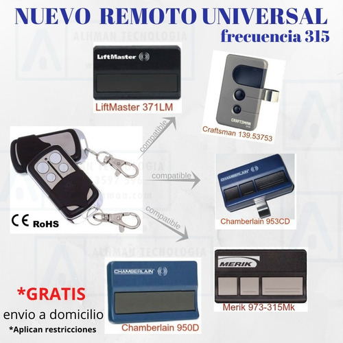 Imagen 3 de 4 de Control Remoto D Garage Came, Roger * Nice Liftmaster Linear