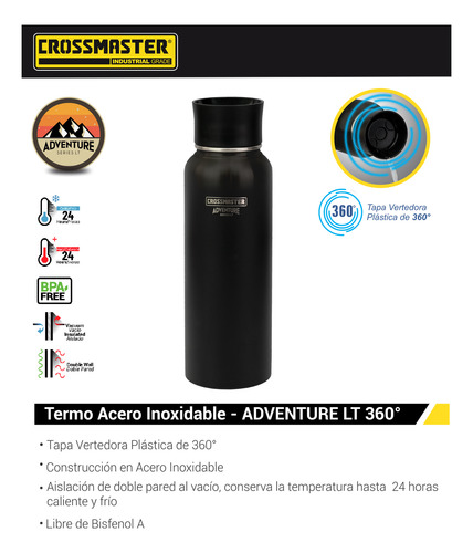 Imagen 2 de 4 de Termo Crossmaster Adventure Lt 360º 1.2l Acero Inox 9938514