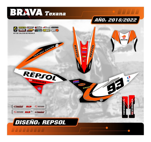 Kit Calcos Grafica - Brava Texana Hs 200 Año 2018