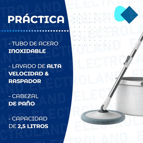 Imagen 4 de 10 de Mopa Balde Trapeador Escurridor Separa Agua Sucia Y Limpia