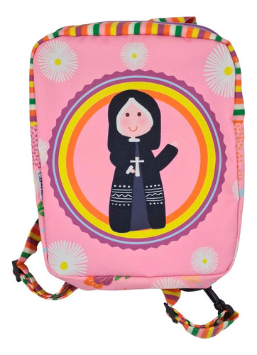 Mochila Pequena - Santa Faustina Cor Rosa