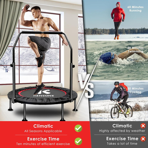 Kensone - Mini Trampolín Plegable De 40 Pulgadas/48 Pulgadas