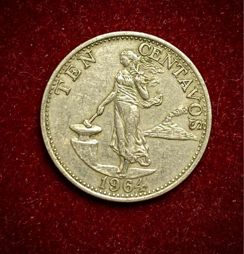 Moneda 10 Centavos Filipinas 1964 Km 188