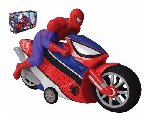 Moto A Friccion Spiderman Araña 30 Cm Marvel Casa Valente