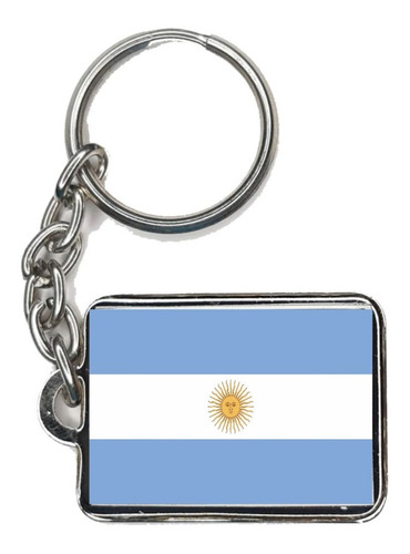 Chaveiro Bandeira Argentina País Em Chapa Niquelada E Resina