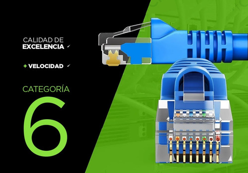Imagen 3 de 10 de Cable Red 5 Metros Cat 6 Rj45 Utp Armado Ethernet Interior