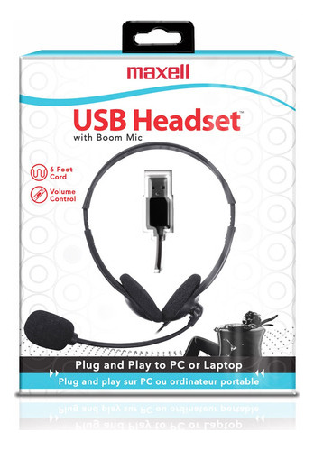 Audífono Usb Maxell Micrófono/control De Volumen 1.8metros