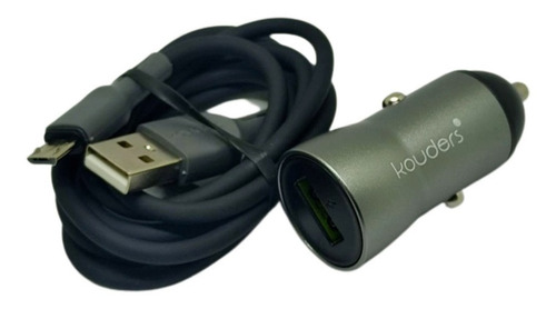 Cargador De Carro  Fast 3.0 Kouders  Kod- 39 Cable Micro Usb