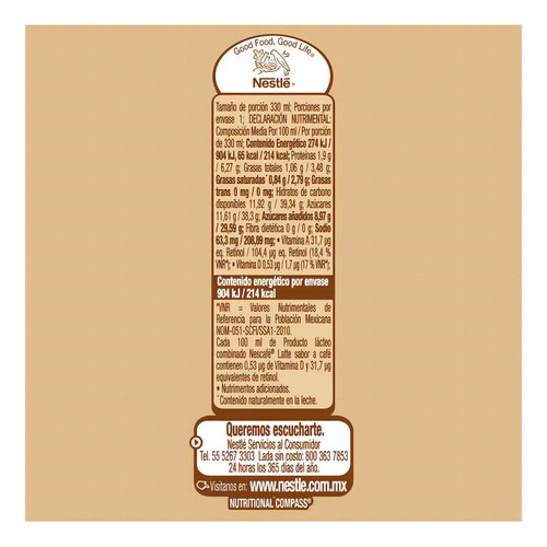 Bebida Nescafé Latte 330 Ml